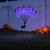 Green Ghost Lanterns for Yard Halloween Swaying Outdoor Decorations, Solar Powered Stake Light, 6 LEDs Holiday Atmosphere Lighting Pathway Lights,