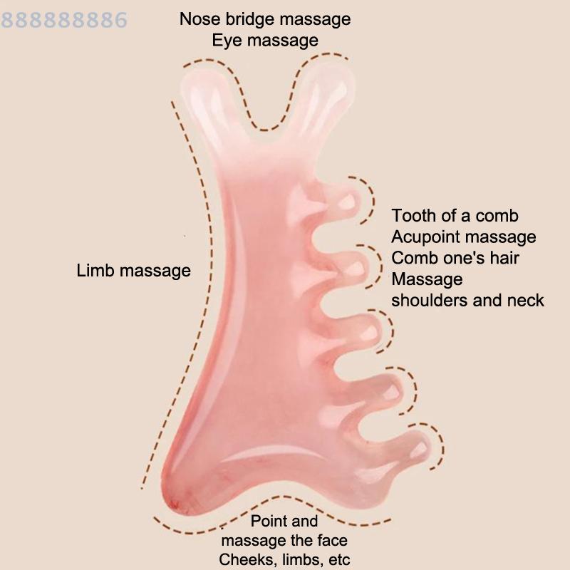 2Pcs Wide Tooth Body Meridian Massage Comb Plastic Acupuncture Therapy Anti-static Hair Comb for Blood Circulation