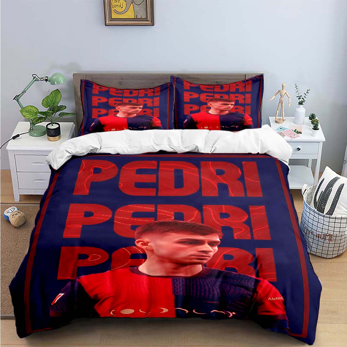 

Spain Fashion Football Star P-Pedri Print Bedding Sets Bed Supplie Set Comforter Set Teens Girls Twin Single Kid Gift AU Queen(210*210cm)3pcs