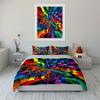 Colorful Abstract Art Decor Set Soft Comfortable Duvet Cover Bedding Set Included 1*Duvet Cover & 2*Pillowcases, Gift