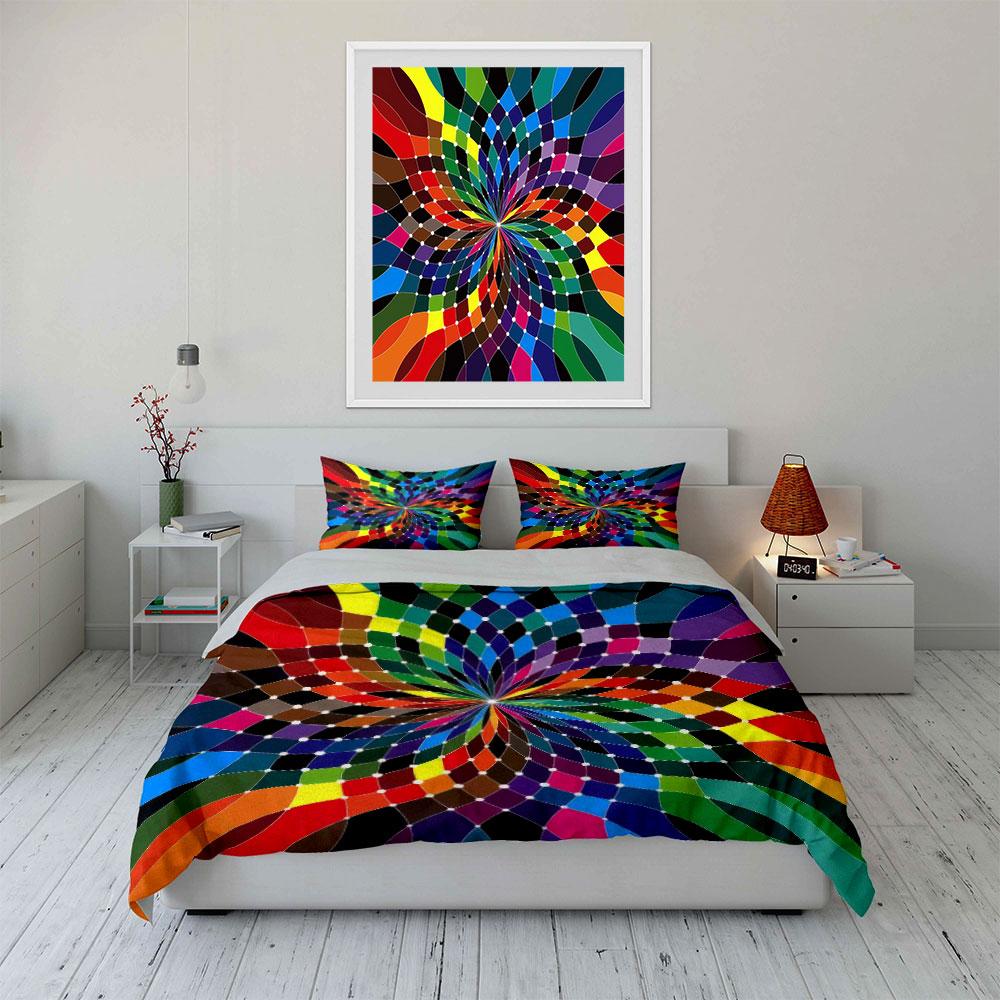Colorful Abstract Art Decor Set Soft Comfortable Duvet Cover Bedding Set Included 1*Duvet Cover & 2*Pillowcases, Gift