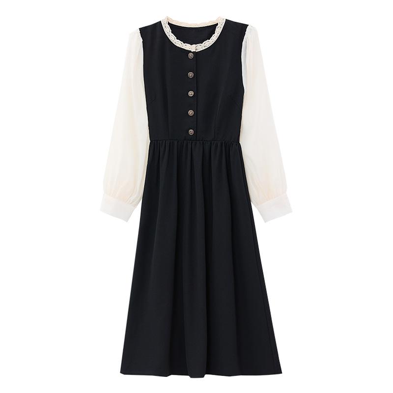 Elegant Velvet Two-Piece French Style Dress for Petite Women - New Autumn Collection