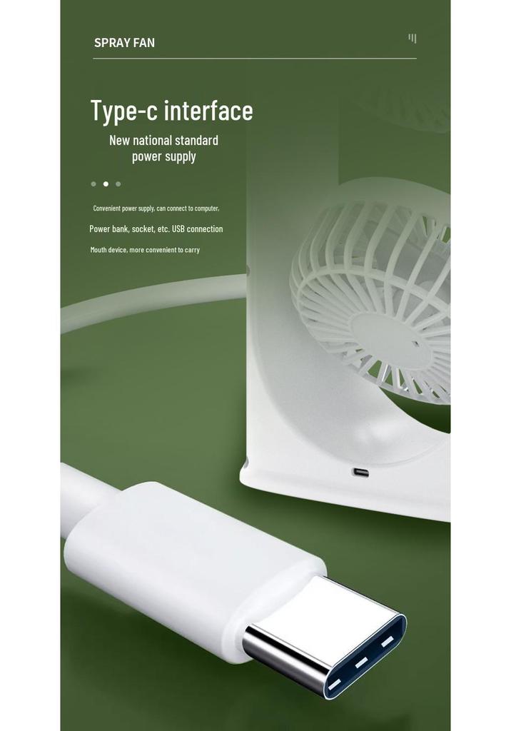 High-Power Silent Dual-Head Fan with Humidification for Home, Office, and Camping