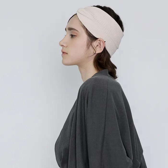 Women's Yoga Wear DEVI-A0003-Cream Pilates Laura Ribbed Headband