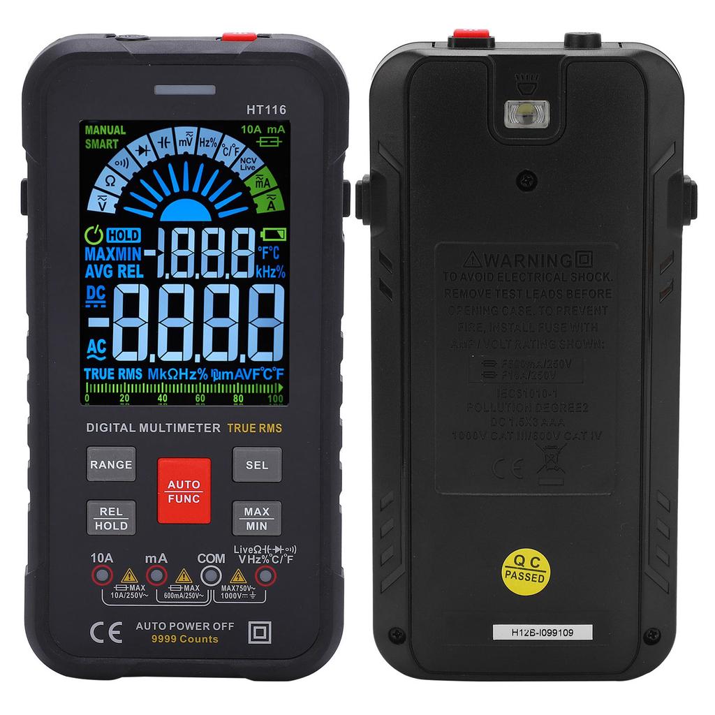HT116 Intelligent Multimeter Digital Current Voltage Resistance Meter with LED Display