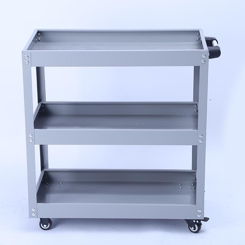 Heavy-Duty Three-Tier Mobile Tool Cart for Auto Repair and Maintenance