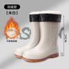 Water shoes new velvet men's non-slip, thickened non-slip waterproof bundle rain boots men's medium tube