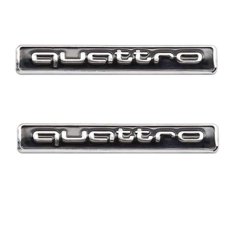 Car Styling 3D Metal Quattro Logo Front Grill Badge Emblem Stickers For qwe1 A3 A4 A5 A6 A7 A8 S3 S4 S5 S6 Q3 Q5 Q7 Accessories