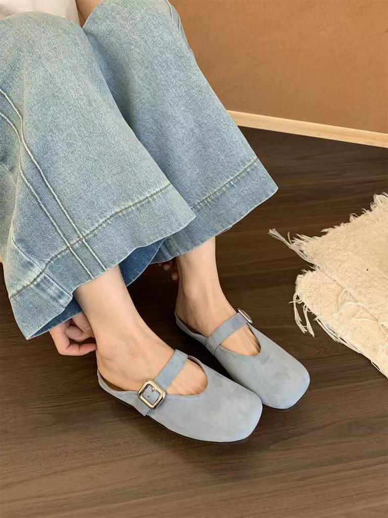 2025 Summer Casual Shoes Slippers Women's Spring Summer Wear New Retro Women's Shoes Bag Head Half Slippers French Sandals
