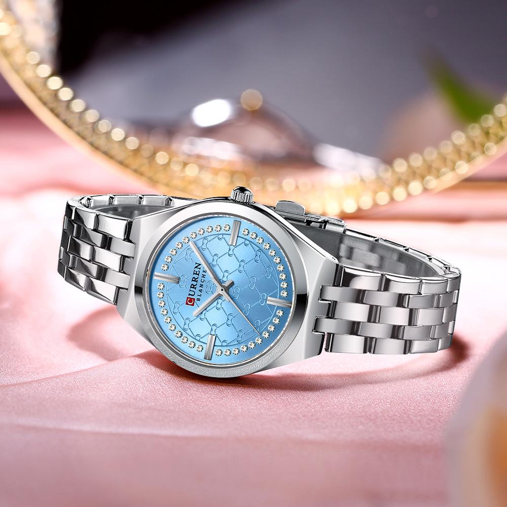 CURREN Original Unique Dial Quartz Watch for Women Fashion Elegant Ladies Watches Stainless Steel Waterproof Women's Wristwatch