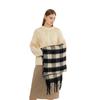 High Quality Is Different, Z Home Black and White Plaid Scarf Women's Winter Thickened Imitation Cashmere Shawl Scarf