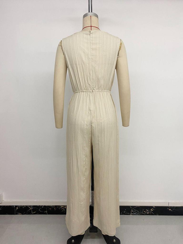 European Retro Sleeveless V-neck Jumpsuit Women 2026