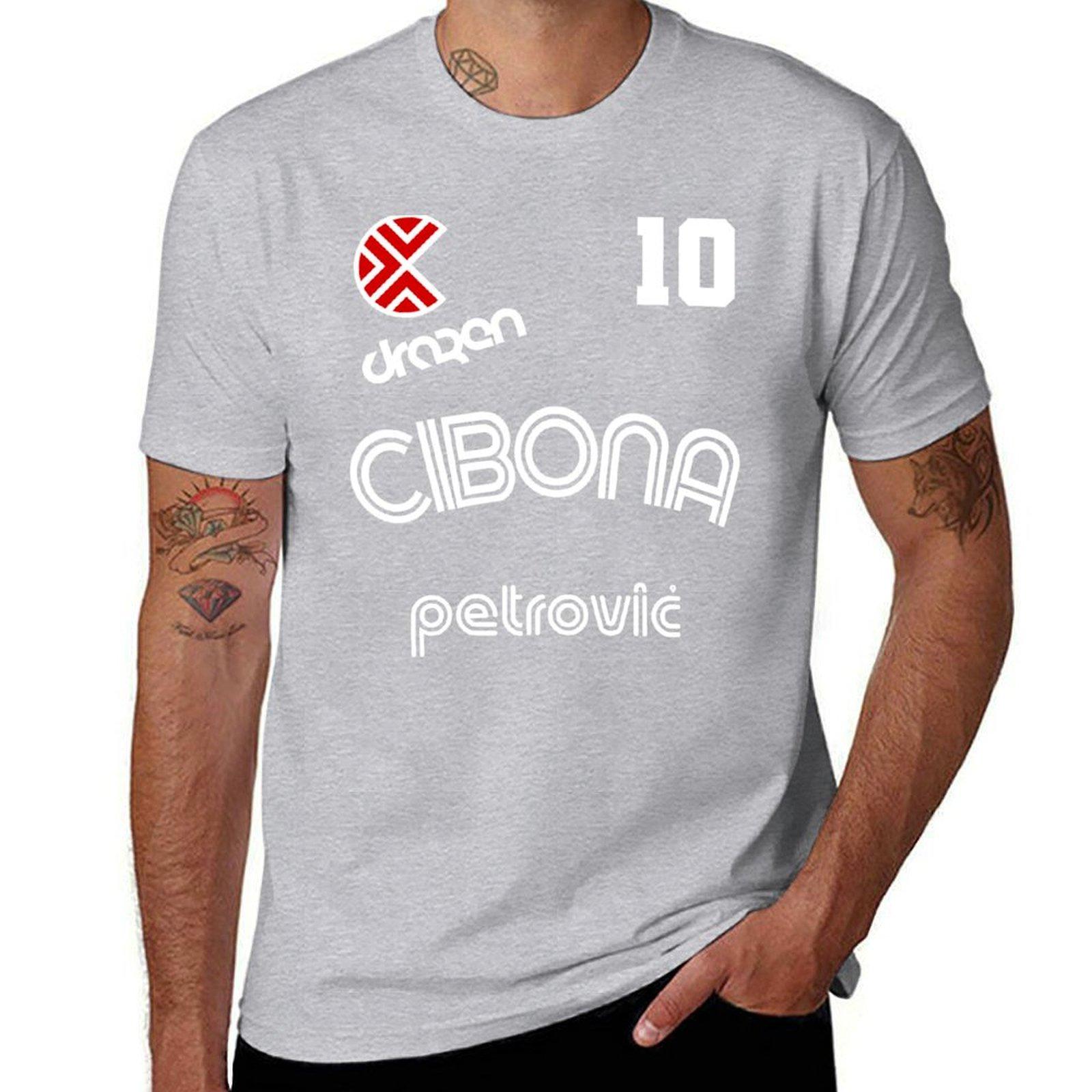 

Drazen Petrovic Retro Croatia Basketball Jersey T-Shirt cute clothes plain heavyweights quick drying mens champion t shirts L