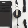 Portatarjetas Deslizante Portacarnet Retráctil de ABS con Cordón Desmontable para Puntos de Control de Seguridad y Eventos
