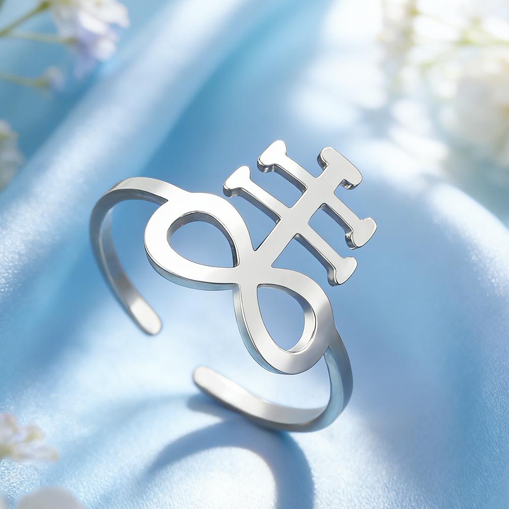 Dawapara Vintage Leviathan Cross Adjustable Ring Stainless Steel Unisex Rings Protection Symbol Gothic Jewelry Anniversary Gift