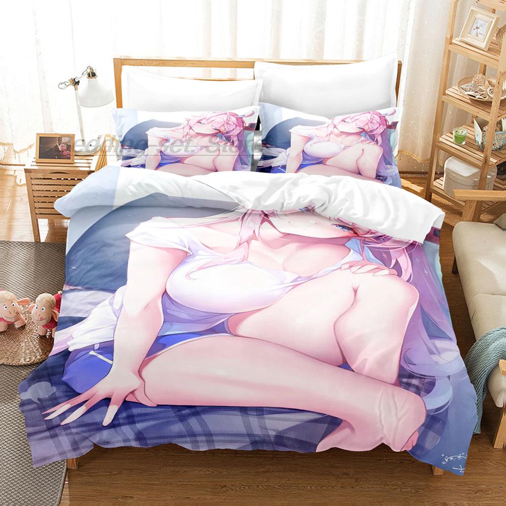 Bikini Anime Beauty Bedding Set Single Twin Full Queen King Size Bed Set Aldult Kid Bedroom Duvetcover Sets Europe And America