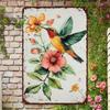 Vintage Watercolor Hummingbird Metal Poster for Living Room Wall Decor