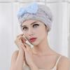 Hair Drying Cap Absorbent Hair Towel Wrap with Bow Frizz Control Rapid-Dry Wet Hair Wrap Turban for Women Bath Shower Spa