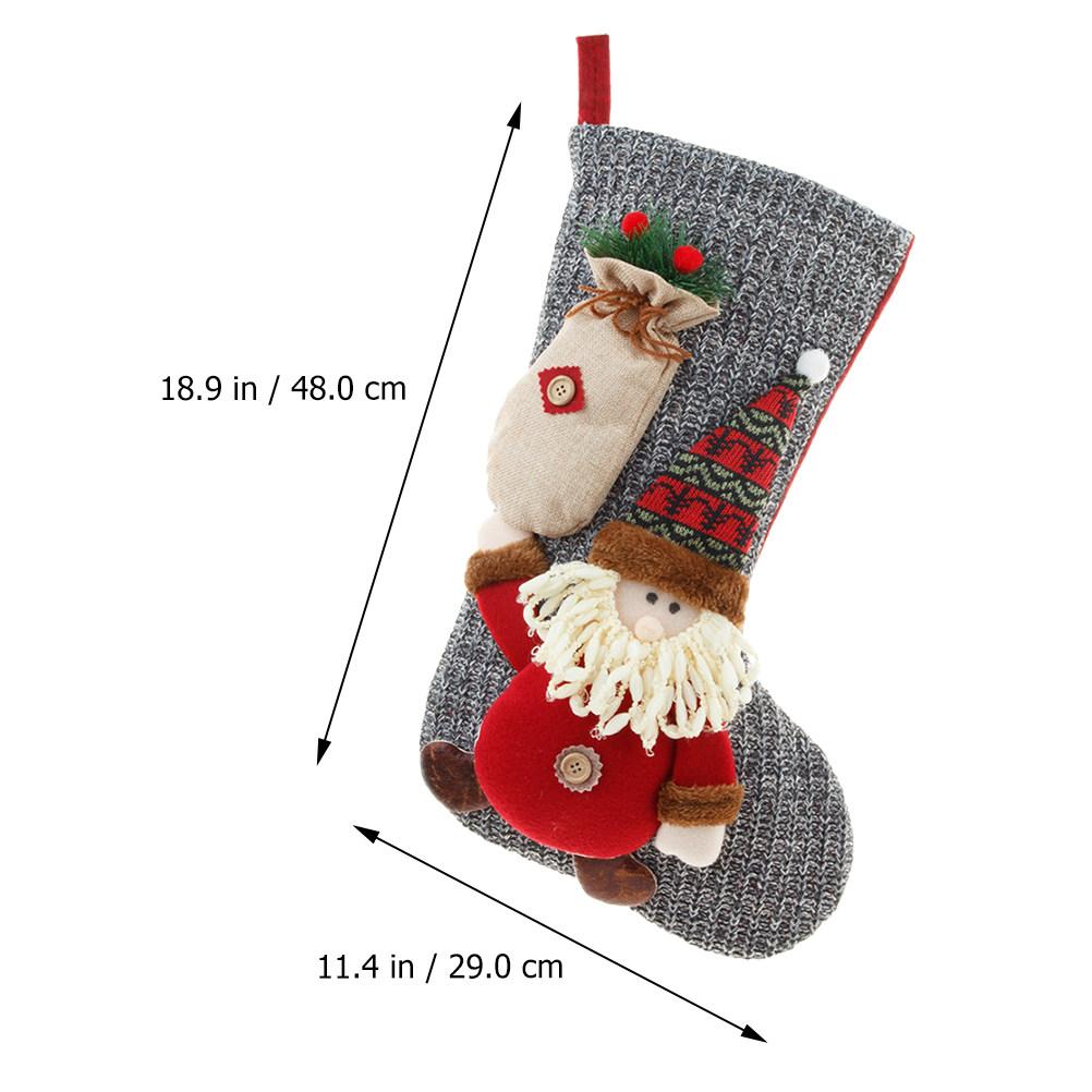 Christmas Stocking Decoration Soft Elastic Holiday Gift Bag Large Capacity Xmas Hanging Holiday Party Ornament Candy Gift Socks