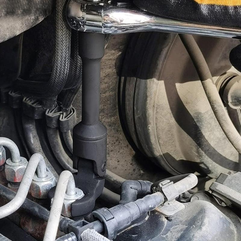 6pc Ergonomic Open End Wrench Kit 12-19mm Flexible Head Motion High Strength Steel Socket Wrench For Auto Maintenance