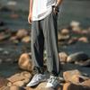 Fang Shaonan's Trendy Brand Store Summer Ice Silk Thin Label-Tagged Plus-Size Jogger Pants for Men, Breathable Nine-Point Length