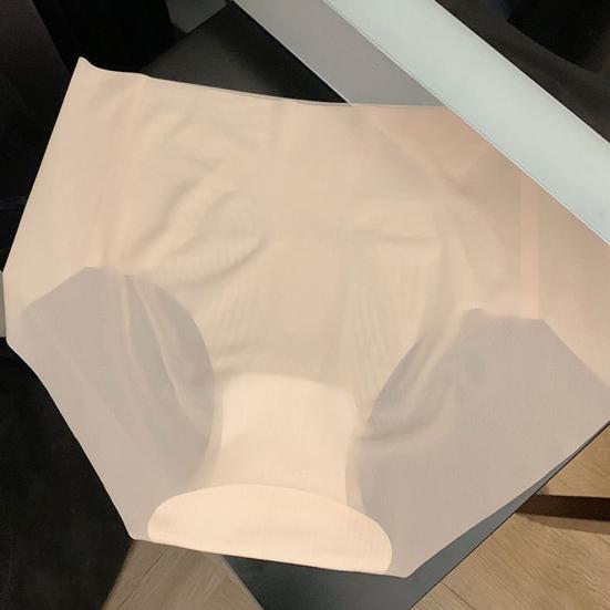 Women's Ultra Thin Ice Silk Underwear Seamless Mid Waist Briefs Quick Drying Breathable Invisible Panties