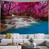 Forest Waterfall Print Pattern Tapestry Wall Hanging Kawaii Dormitory Home Bedroom Room Decorative Tapestry