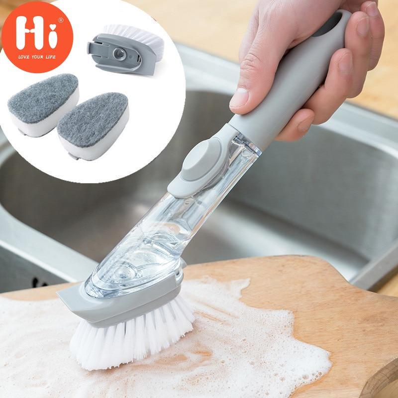 

Hi Long Handle Cleaning Brush Kitchen Easy Dish Washing Cleaning Up Brush Brushes Scrubbing Detergent