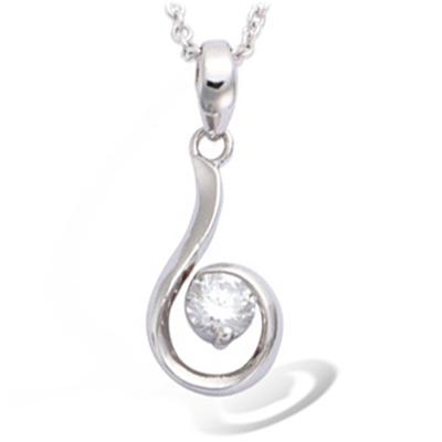 [M6199] - Silberanhänger 'Câlin' weiß versilbert (rhodiniert) - 20x8 mm