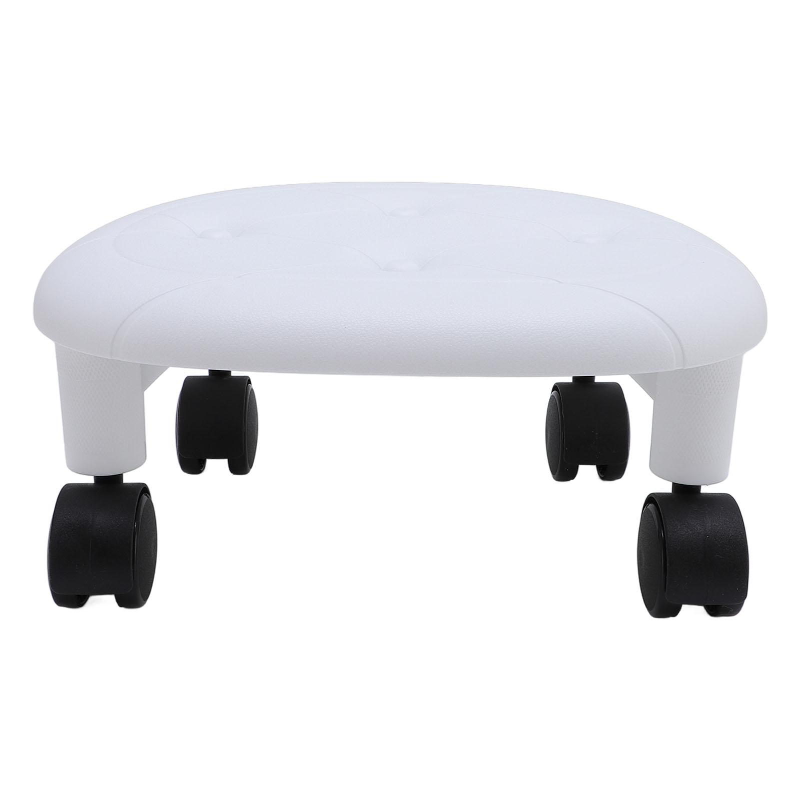 Низкий стул на колесиках Эргономичный Сверхпрочный Короткий стул на колесиках для спальни гостиной Белый белый