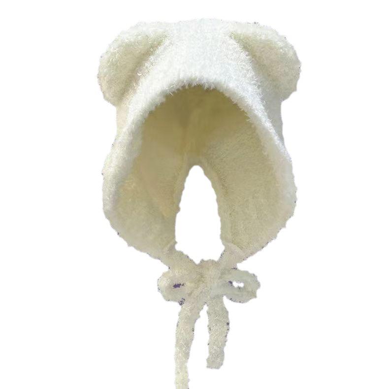 Thick Lamb Fleece Earmuffs Cap For Women Winter Warm Ear Protection Bomber Hat Soft Plush Earflap Bonnet Girl Cartoon Beanies