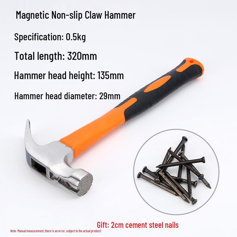 Multi-Function Claw Hammer with Nail Puller for Household, Woodworking, and Electrical Use