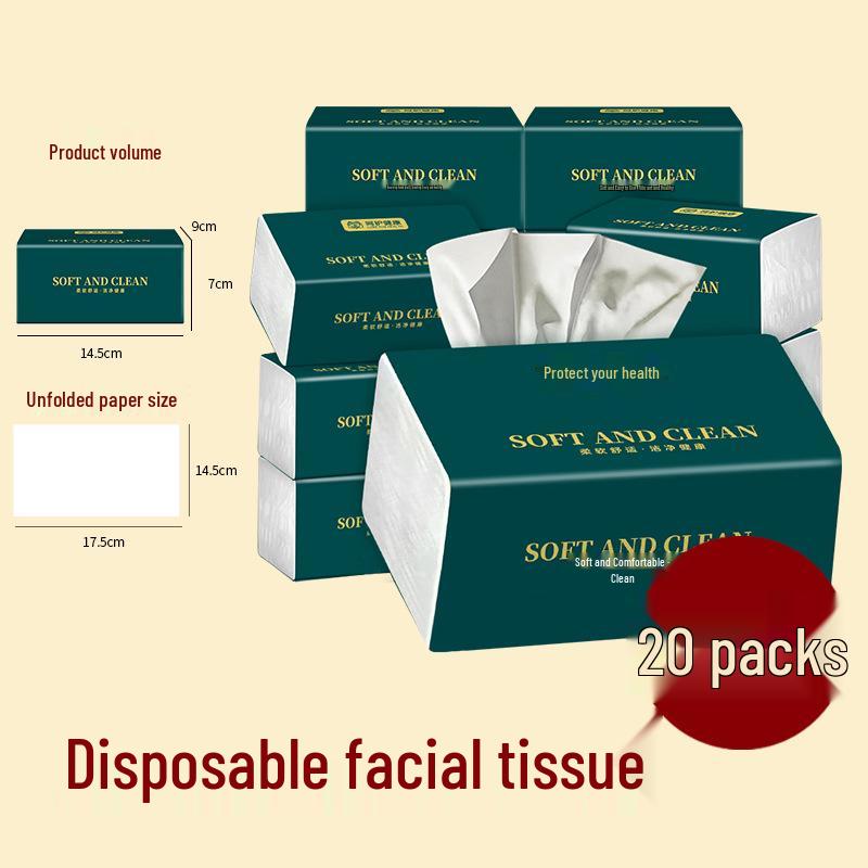 Jieyi Soft Pull Tissue Pack: Virgin Wood Pulp Toilet Paper & Hand Wiping Face Tissue