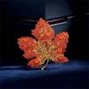 Red Maple Leaf Brooch High-end Women's Exquisite Pin High-end Luxury Temperament Suit High-end Welcome Accessories