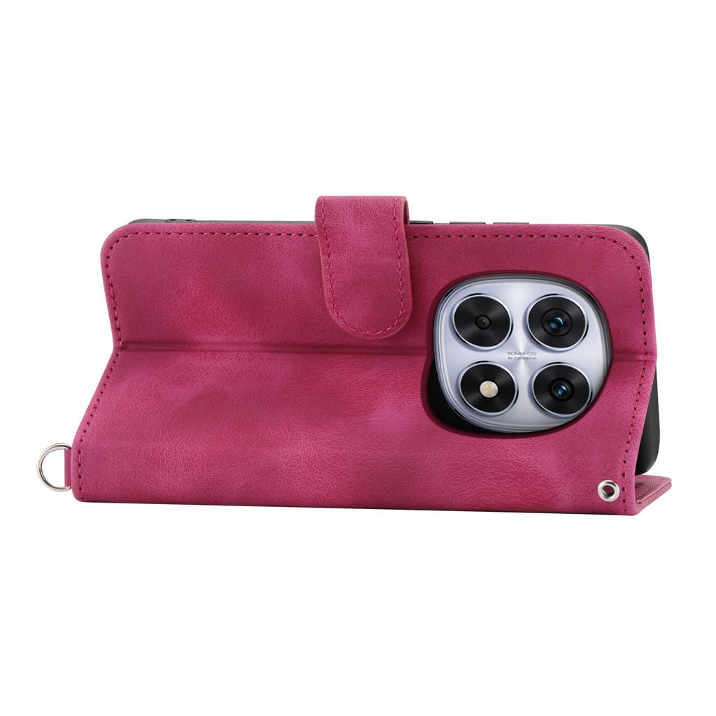 For Xiaomi Poco M8 5G/Redmi Note 15 5G (Global) Case Flower Pattern PU Leather Wallet Phone Cover with Strap