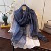 New Spring and Summer Fashion Style Gold and Silver Silk Long Shawl Dual-purpose Silk Scarf Warm Korean Silk Blended Scarf for Women