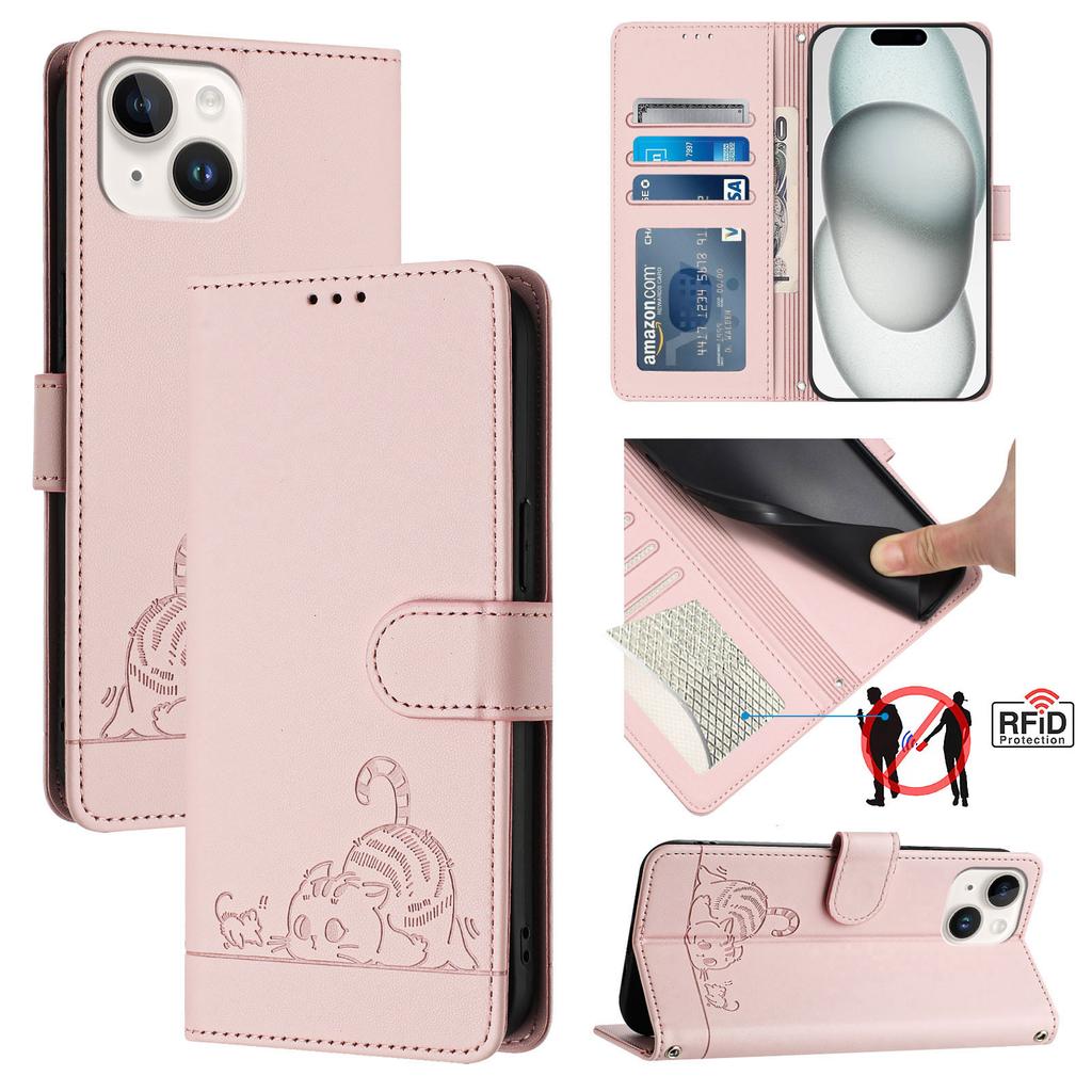 Crossbody Cartoon Cat Leather Case for iPhone 16 Pro Max 15 14 11 12 13 Plus SE 2025 XR XS Wallet RFID Book RFID Bag Flip Cover