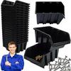 Storage Containers Bins Garage Workshop 155X100X70 Mm Black 20Pcs