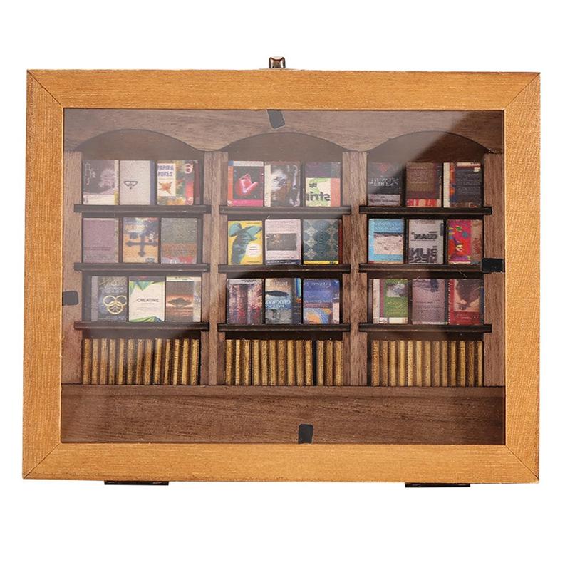 Хорошая-Мини-книжная полка, Книжная полка, отгоняющая тревогу, Миниатюрная книжная полка, Ручная работа, Маленькая книжная полка, Поделка, Миниатюрная книга