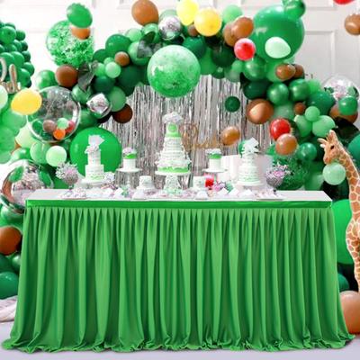 6FT Table Skirt for Rectangle Tables Wrinkle Resistant Pleated Tablecloth Reusable Ruffle Table Cloth for Christmas Baby Shower Wedding