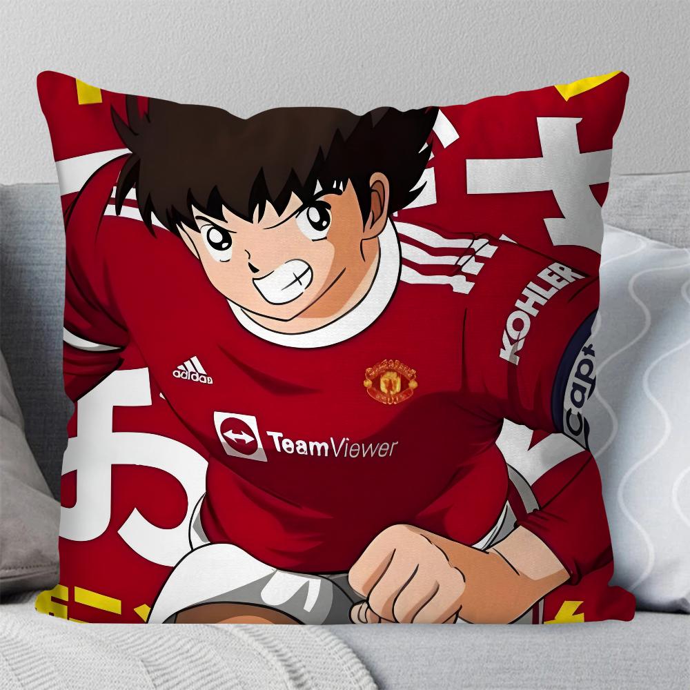 C-Captain Tsubasa Animations-Kissenbezug Quadratisches Kissen Schlafzimmer Sofa Freizeit Komfortkissen Auto Wohnzimmer Heimdekoration 40X40