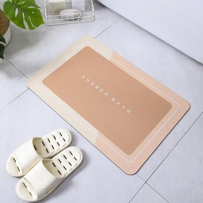 Absorbent Bathroom Bath Mat Anti-slip Shower Rug Quick Drying Bath Mats Kitchen Entrance Doormats Home Floormat Bathtub Carpet