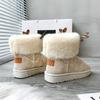 Kawaii Damskie Buty z Okrągłym Noskiem Zimowe Wysokiej Jakości Śniegowce Damskie Gorący Projektant Luksusowe Obuwie Y2k Robocze Botki z Podszewką z Polaru