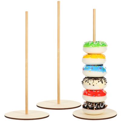3 Stück Donut Halter Displayständer Süßigkeiten Bar Leckereien Essen für Party Holz Reise Donuts