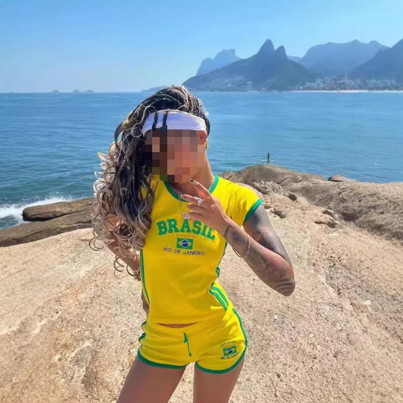 Summer letter embroidery niche pattern short sleeved T-shirt
