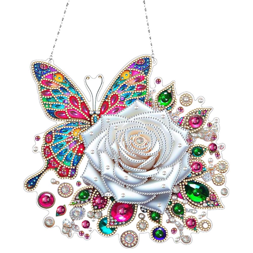 Acrylic 2D/Flat DIY Special Shape Hanging Diamond Art Kits Rhinestone Diamond Art Window Pendants Home Wall Decoration Crafts