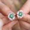 Cao Shi High-End French Flower Diamond Earrings - Unique, Trendy, Temperament-Enhancing Design