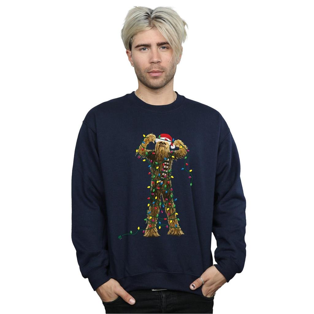 Star Wars Mens Chewbacca Christmas Lights Sweatshirt