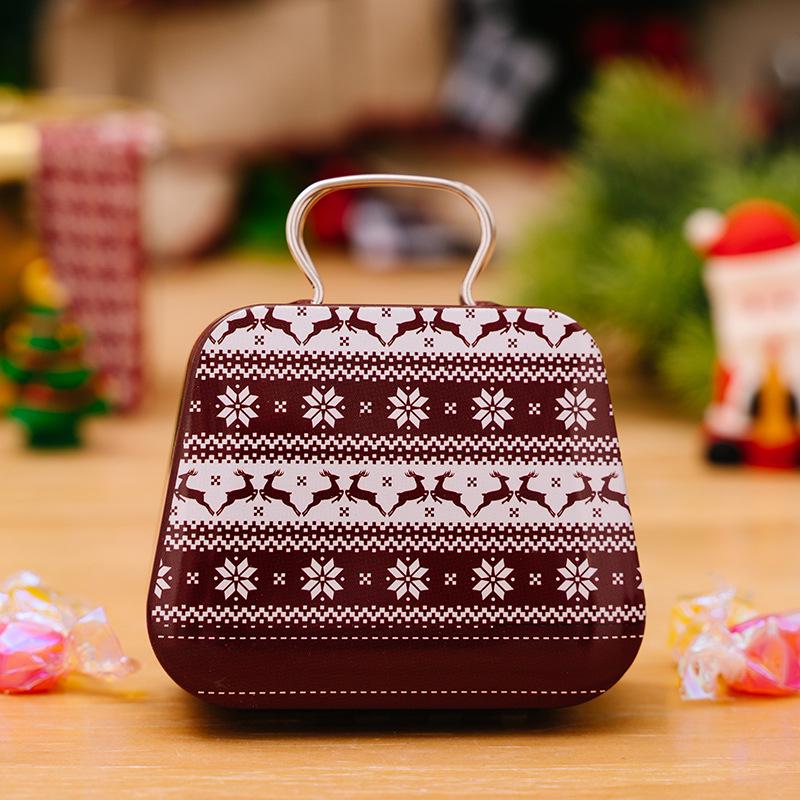 Haobei Christmas Tinplate Handbag Candy Box for Children - Small Cookie Gift Box