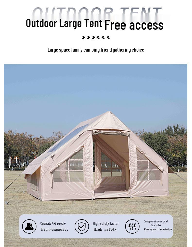 Portable Thickened Oxford Cloth Inflatable Tent for Outdoor Camping and Mountain Adventures